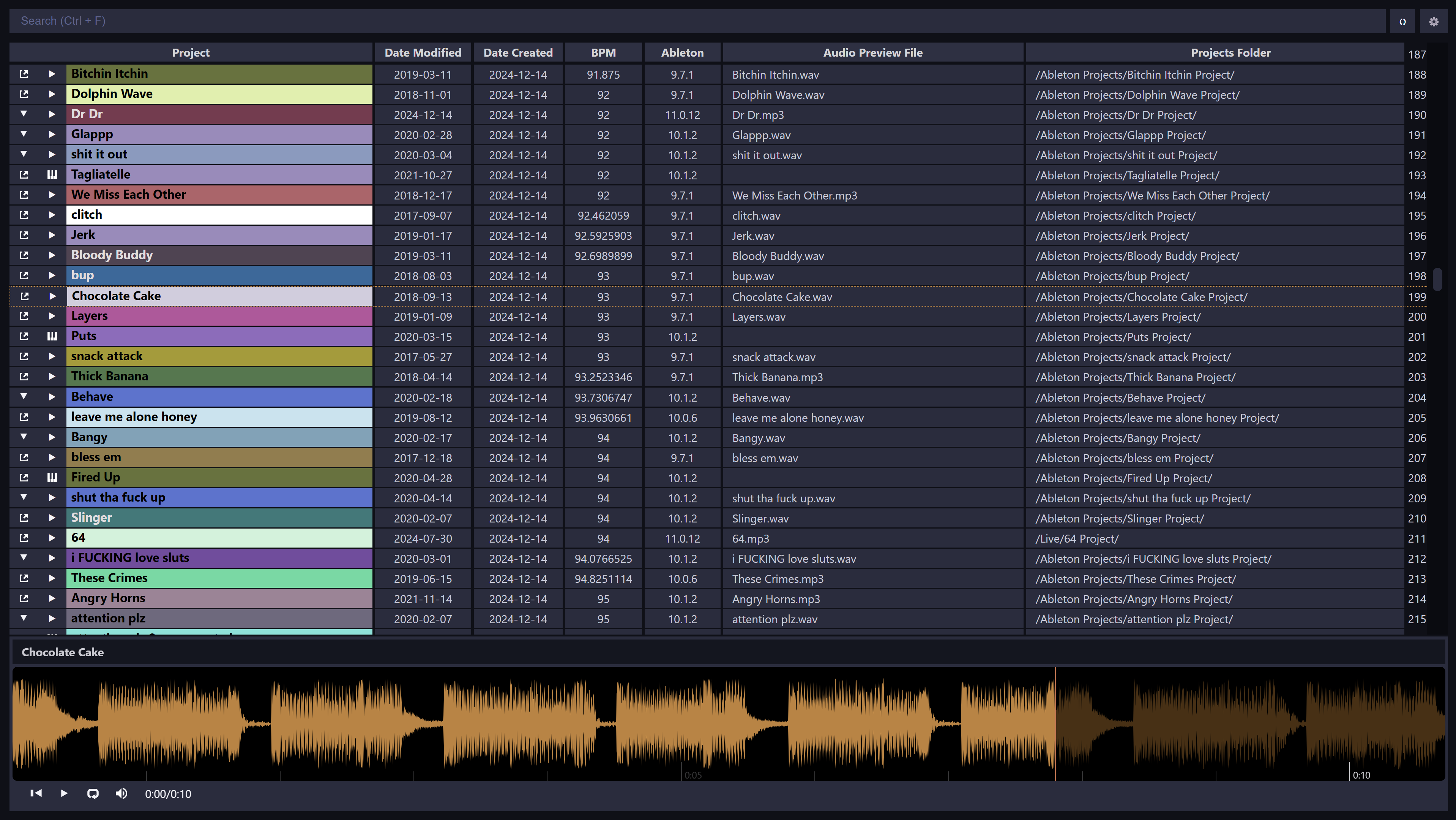 Live Project Launcher MIDI interface